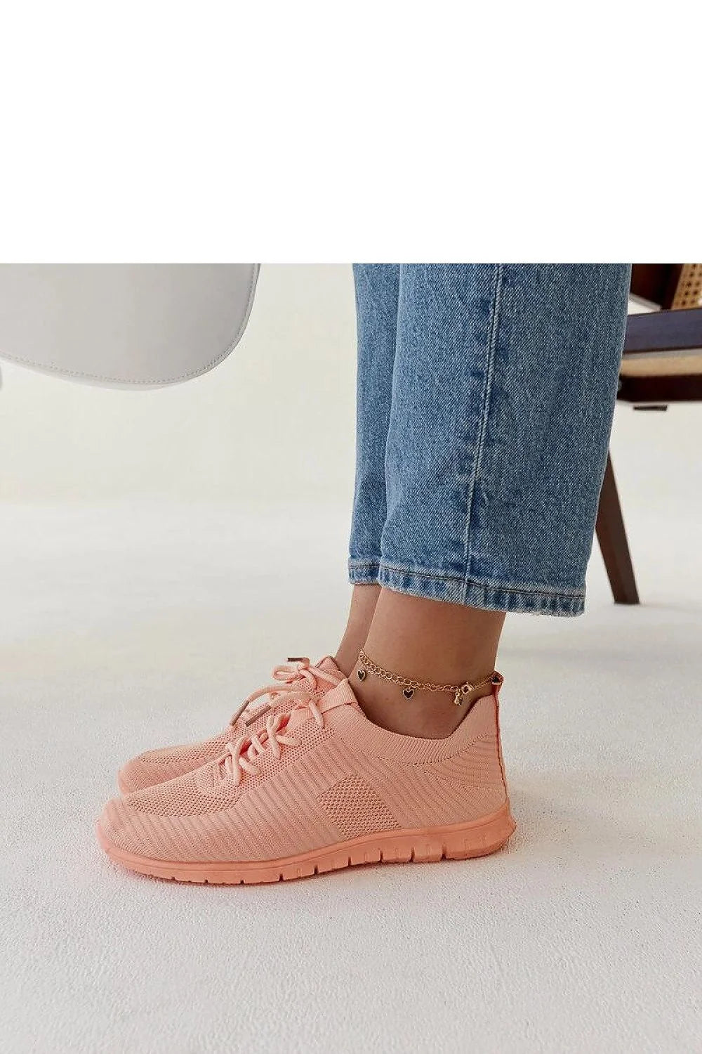 Baskets Confortables Design Moderne Tissu Respirant Semelle en Caoutchouc Couleur Pêche Pour Femmes Été Décontracté