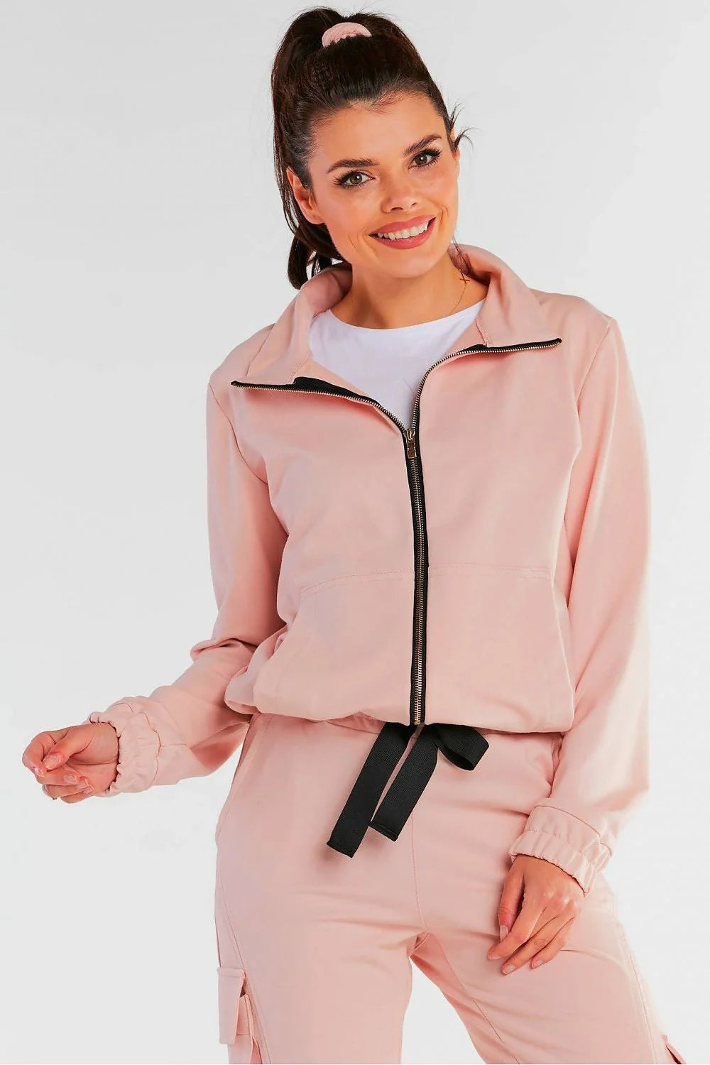 Ensemble veste pantalon polyester jaune fluo sport chic confortable quotidien pour femme élégante