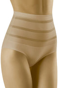 culotte sculptante taille haute effet minceur microfibre beige gainant maintienoptimal douceur extensible invisible sanscoutures emboitante bandescompression ventreplat coupeclassique
