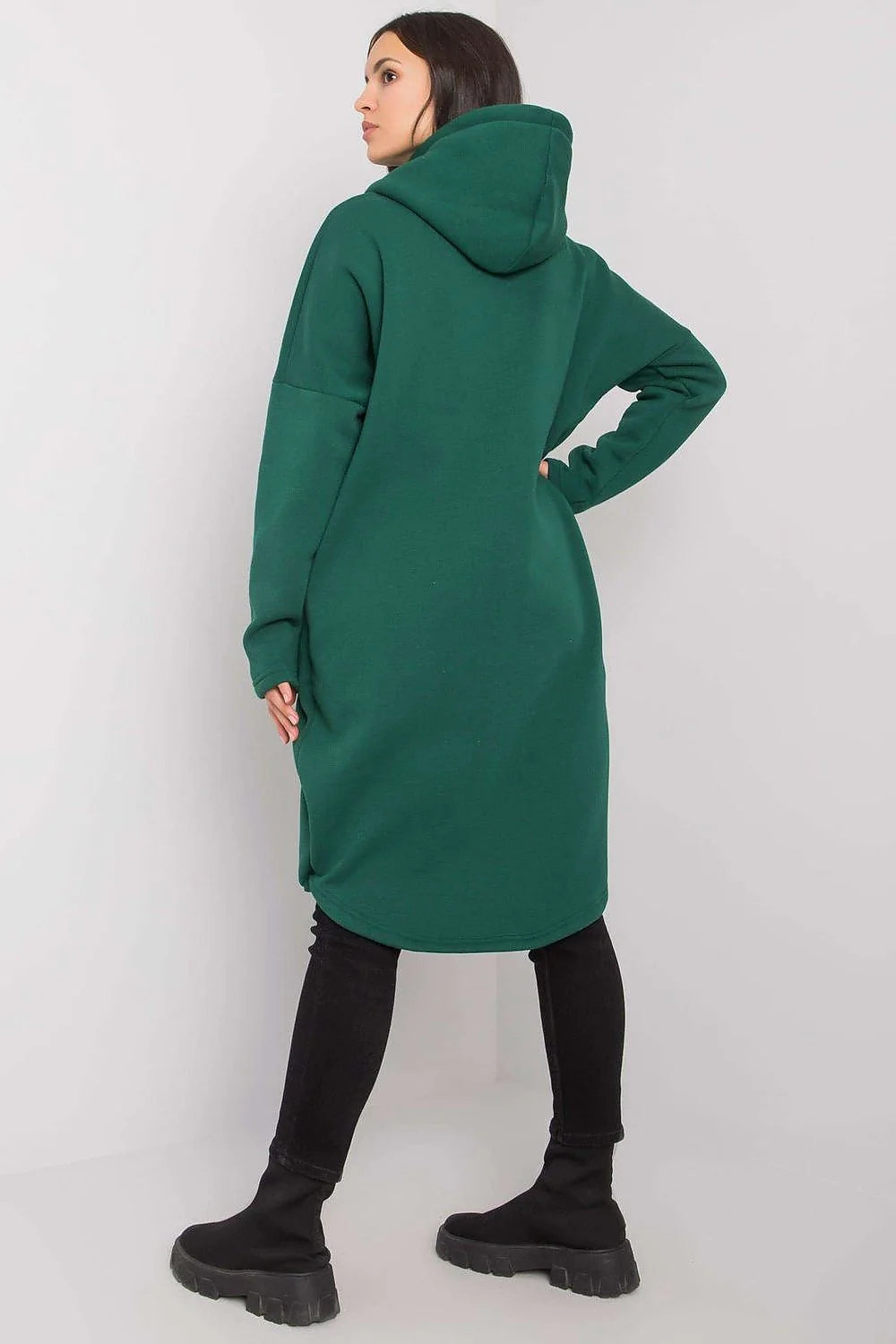 Sweatshirt Relevance pour femme moderne long asymétrique coton élasthanne casual urban style manches longues