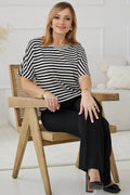 Chemisier La Aurora style kimono manches tombantes viscose élasthanne douces femmes matures tailles grandes sequins beige