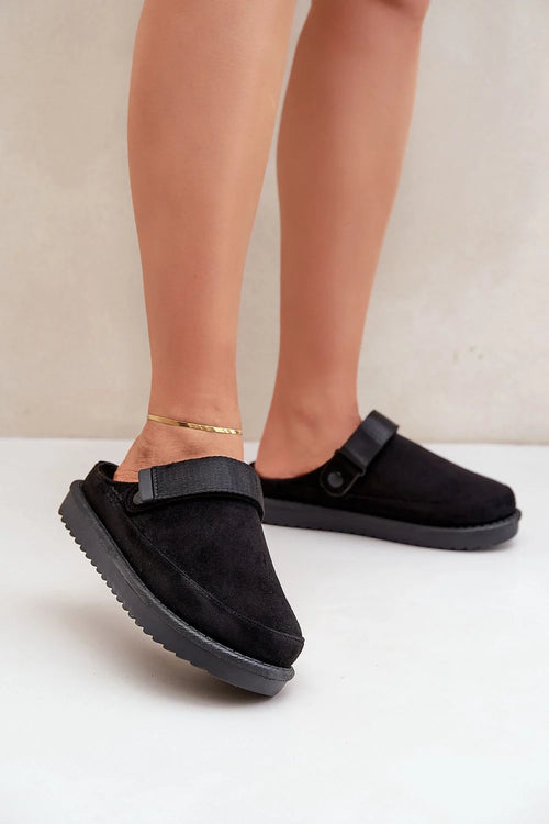 Mules femmes modernes minimalistes cuir suédé écologique fourrure fausse semelle caoutchouc antidérapante confortable occasion quotidienne domicile urbain