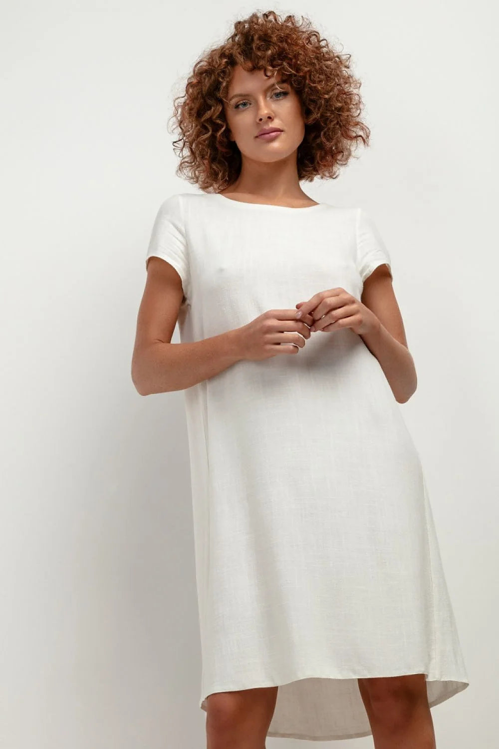Robe de jour Tessita robe été robe lin viscose robe courte robe blanche robe minimaliste robe femme