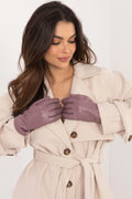 Gants élégants pour femmes en cuir écologique et matériau isolant, style classique, couleur lavande, manchons ajustables, idéal pour l'hiver