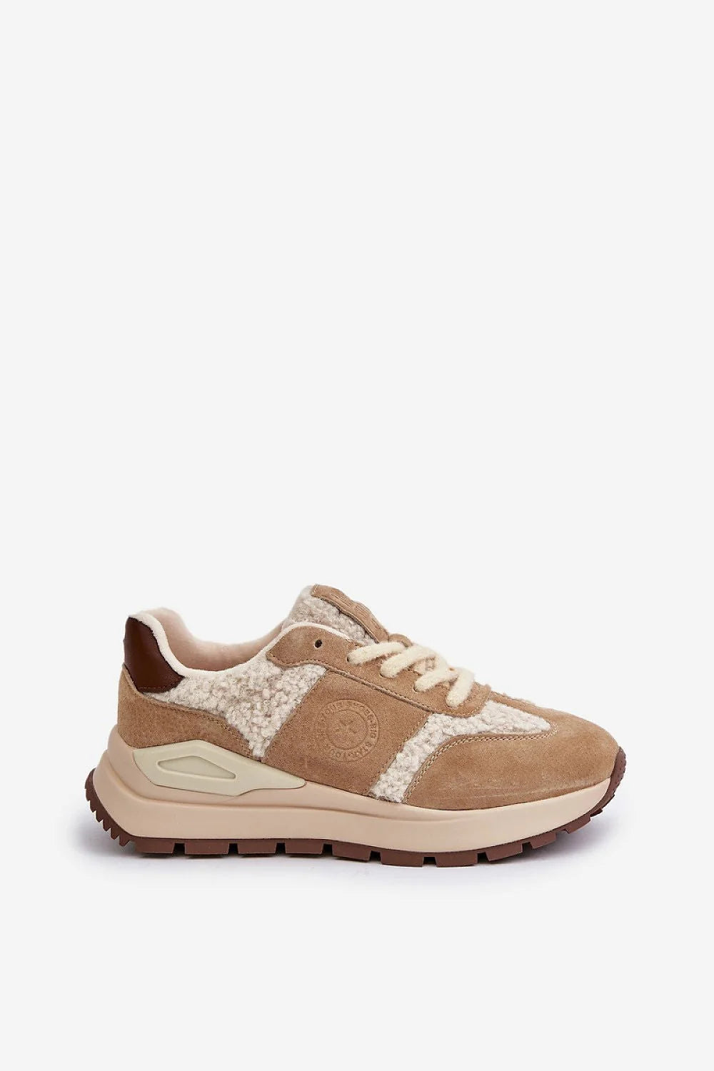 Chaussures de sport Step in style mode femme baskets Big Star daim tissu beige crème confortable semelle épaisse occasion quotidienne