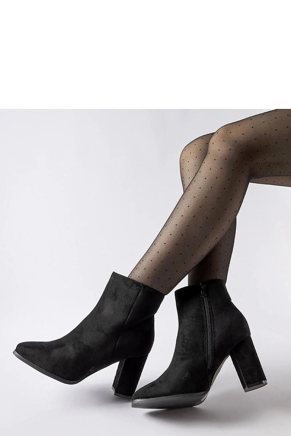 Bottines noires élégantes à talon épais cuir velouté cheville montante fermeture éclair femme occasionnels soirée quotidien haute qualité