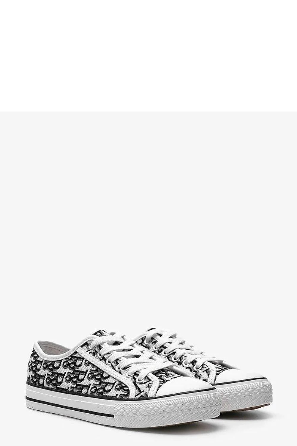 Baskets pour femme modernes design épuré motif graphique blanc noir lacets ajustables tige basse semelle caoutchouc respirante confortable style casual urbain été automne hiver