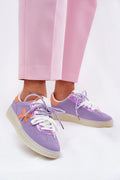 Chaussures de sport pour femmes style décontracté couleurs vives matériel écologique baskets basses bouts arrondis lacets interchangeables