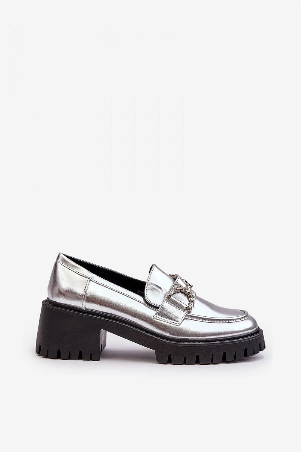 Chaussures basses à talons Step in style, cuir écologique, design moderne, talon bas massif, plateforme, bijoux sur la bride, bout arrondi, style automne, polyvalence, look sophistiqué, femmes
