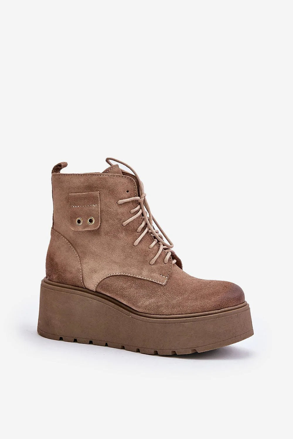 Bottes cothurnes Step in style cuir naturel plateforme talon aiguille femmes élégance automne hiver fashion