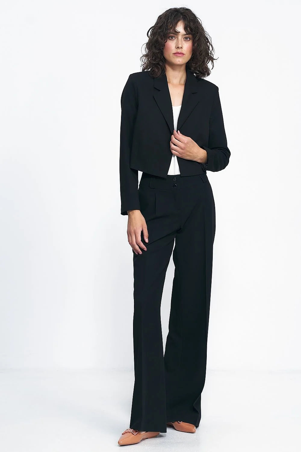 Blazer femme Nife blazer pantalon ensemble veston noir tailleur professionnel moderne coupe cintrée occasion bureau