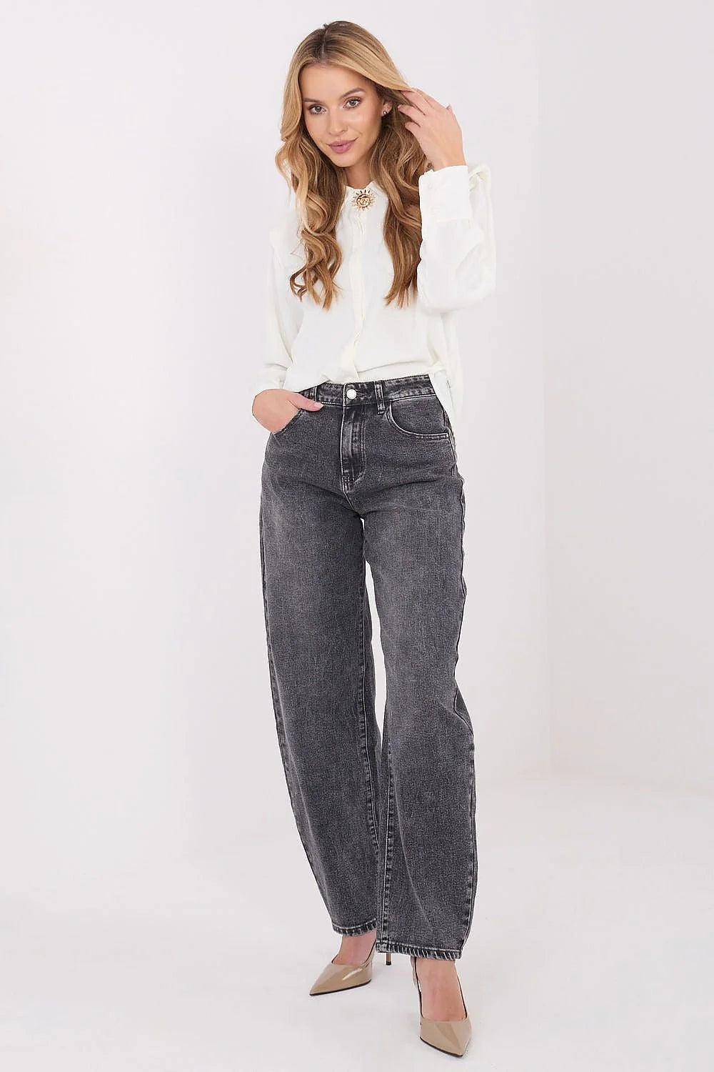 chemise femme manches longues fluide lisse viscose polyester elasthanne col classique patte boutonnage caché broche solaire dorée ajustée tombé élégante