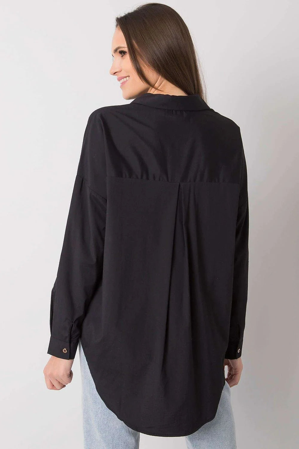 Chemise femme beige taupe ample coton polyester style décontracté élégante boutons marron oversize