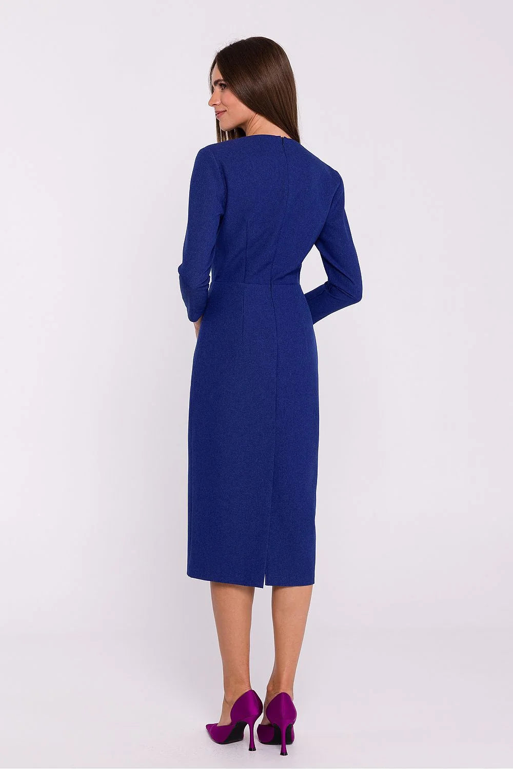 Robe de jour Stylove coupe droite manches trois-quarts longueur midi élégance intemporelle matières de qualité femme