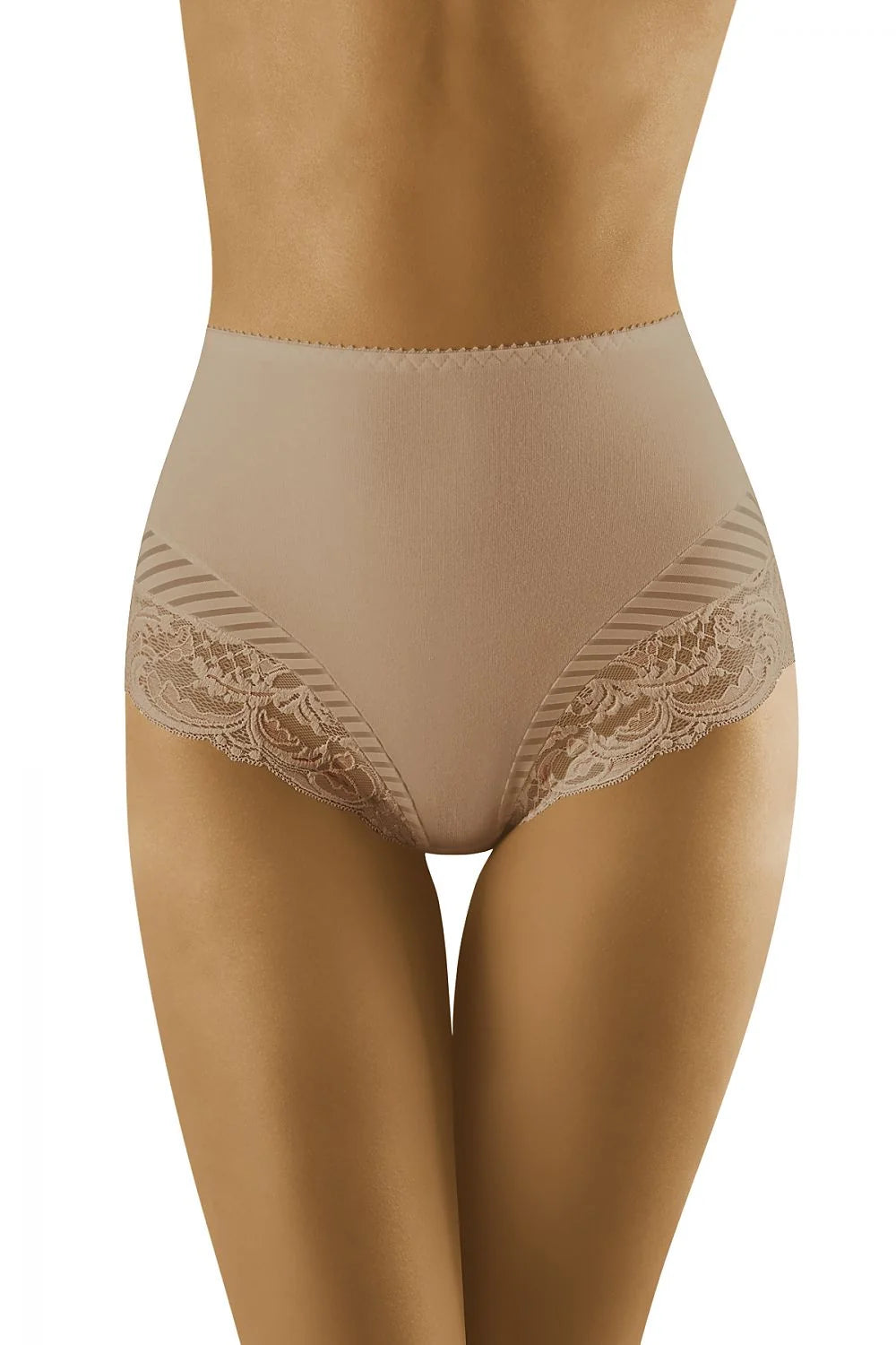 Culottes taille haute en dentelle noire élégante sexy pour femmes avec tulle rayé transparent