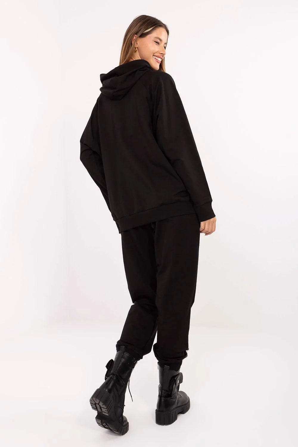ensemble survêtement femme décontracté coton stretch doux confortable capuche cordon réglable broderie zircons scintillants jogging taille haute poches kangourou