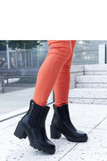 Bottines Chelsea femme élastique latéral cuir noir haute qualité talon stable fermeture éclair style moderne sobre pour quotidien ville