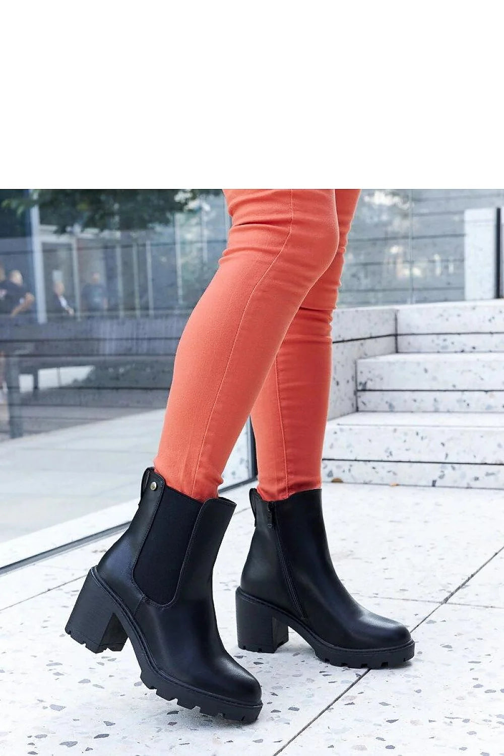 Bottines Chelsea femme élastique latéral cuir noir haute qualité talon stable fermeture éclair style moderne sobre pour quotidien ville
