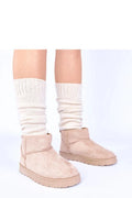 bottes neige beiges doublées fourrure Roelle Gemre suédine tige cheville bout arrondi semelle plateforme crantée cocooning confortable isolantes adhérentes