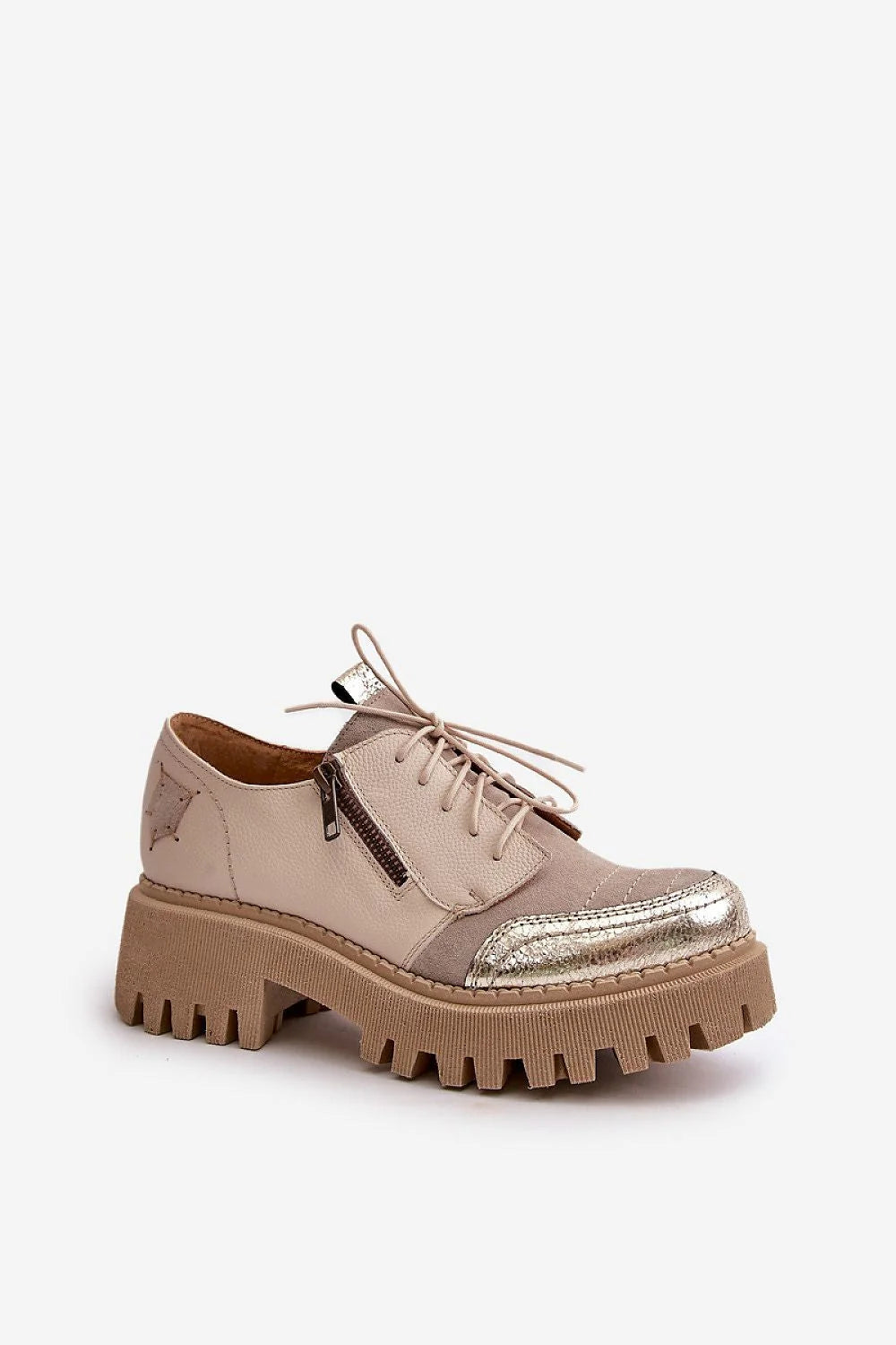 Chaussures basses Step in style pour femme cuir naturel semelle épaisse fermeture éclair design moderne audacieux