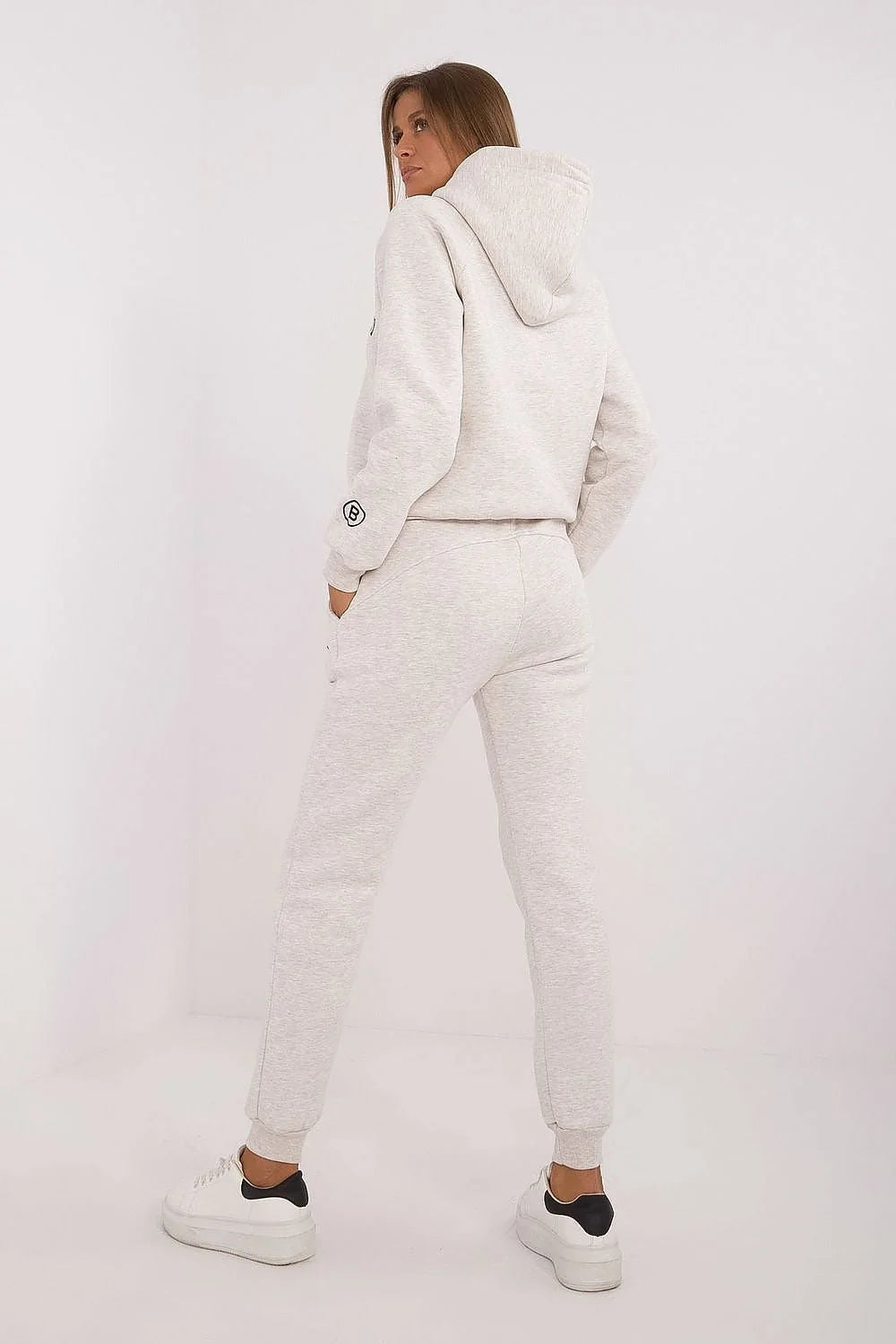 Ensemble de survêtement pour femme en coton-polyester, style casual, coupe oversize, pantalon slim, occasion détente, activité sportive