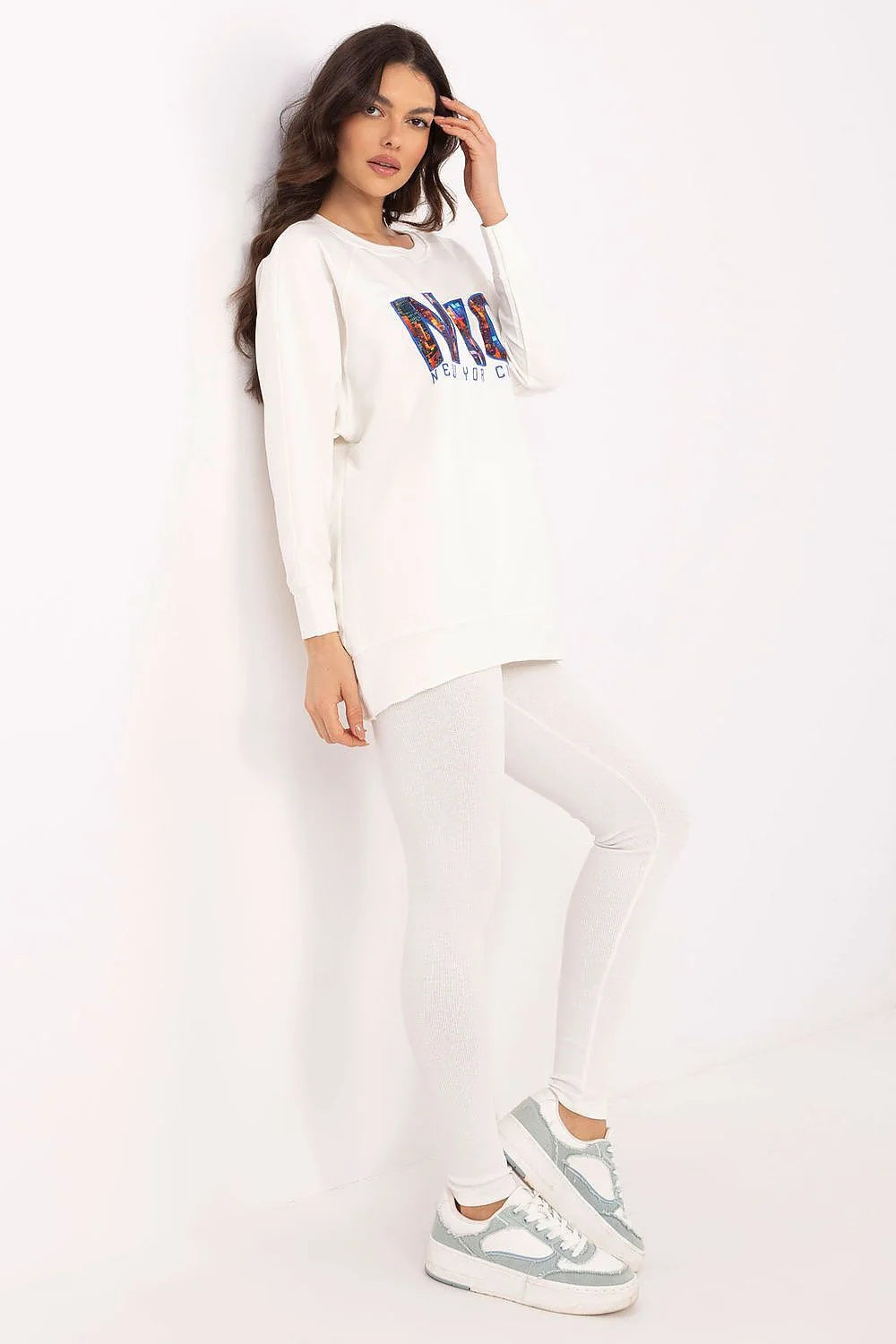 Ensemble femme sweatshirt NYC leggings high waist coton polyester élasthanne confort urban style occasion quotidienne sport chic