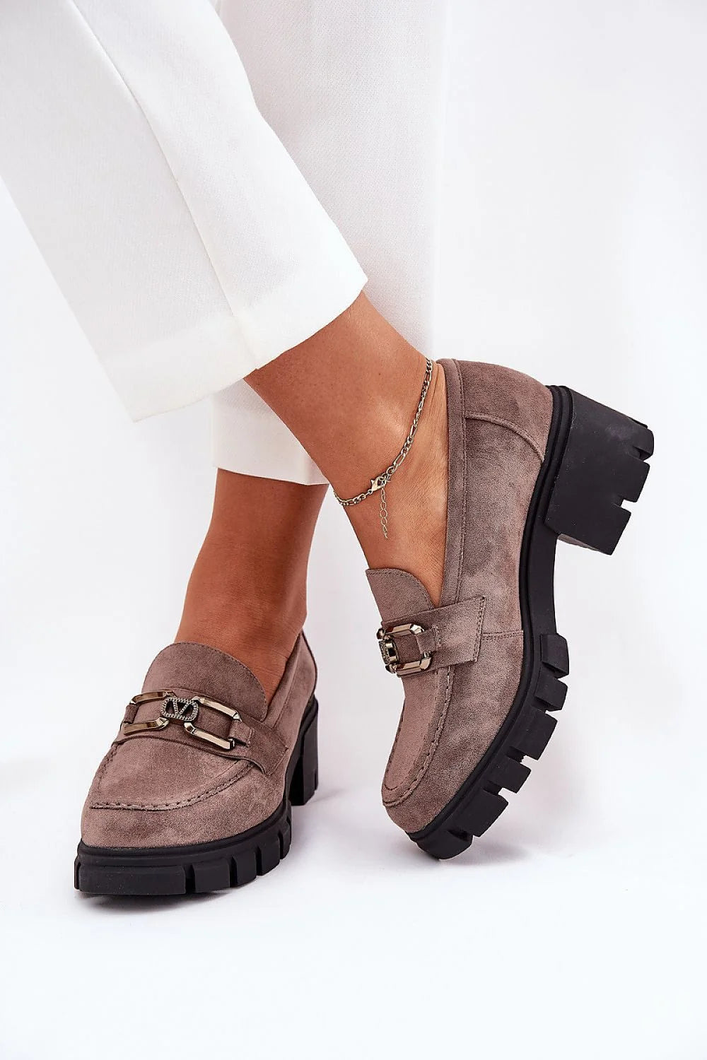 Chaussures basses à talons Step in style design moderne élégance suédécuir écologique femmes confort talon massif
