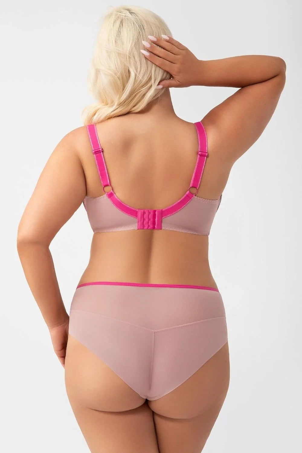 Soutien-gorge Gorsenia lingerie féminine moderne floral semi-transparent renforcé armatures coutures verticales bretelles réglables nœud décoration confort soutien optimal femme