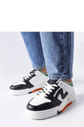 Baskets pour femmes design moderne tendance noir blanc accents verts orange perforations semelle épaisse lacets ajustables respirant confortable versatile