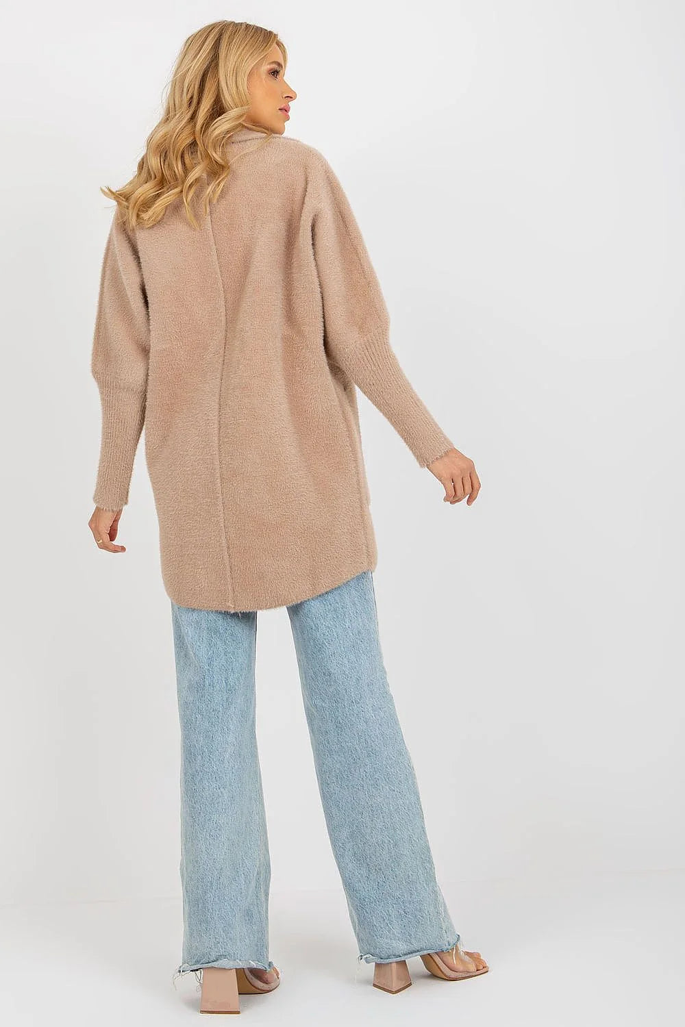 Manteau MBM pour femme coupe droite longueur mi-cuisse poches latérales col à revers matériau doux automne-hiver