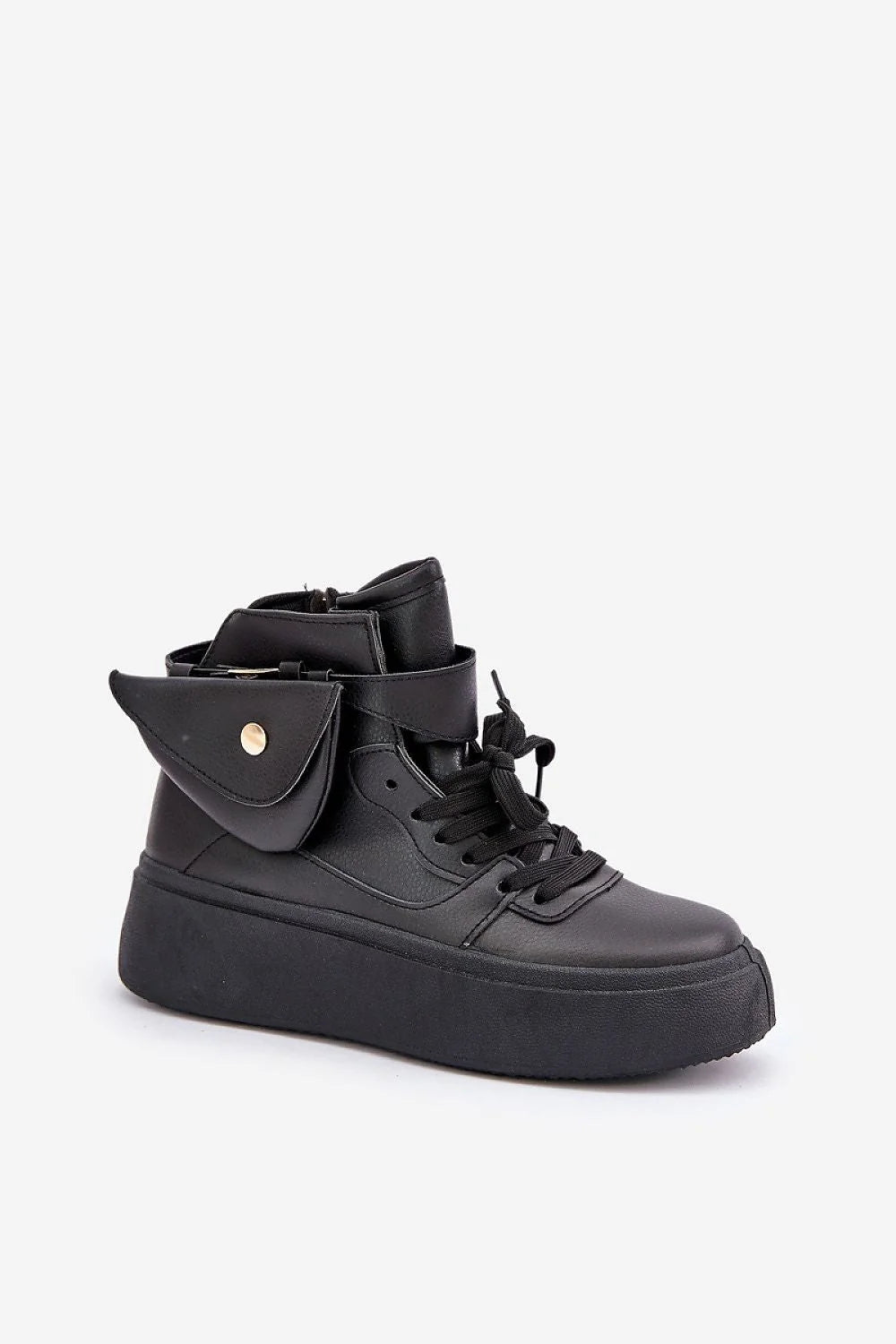 Chaussures de sport Step in style design moderne audacieux femmes baskets hautes simili cuir noir confort amorti plateforme massive