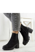 Bottines Chelsea noires en daim à talon bloc 5cm élastiques latérales fermeture éclair talon carré femme confortables occasionnels intemporels
