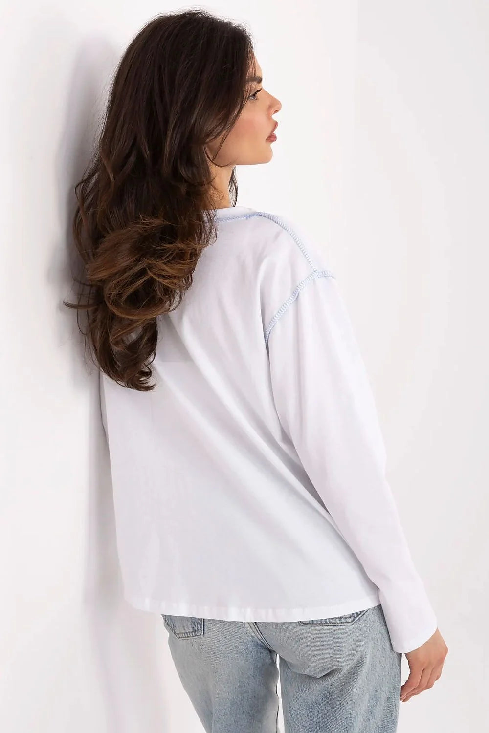 Chemisier décontracté pour femme manches longues motif floral bleu coton elasthanne style moderne confortable