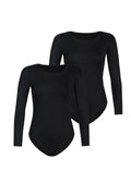 Body Teyli pour femme en viscose manches longues encolure ronde fermeture ajustable style moderne noir