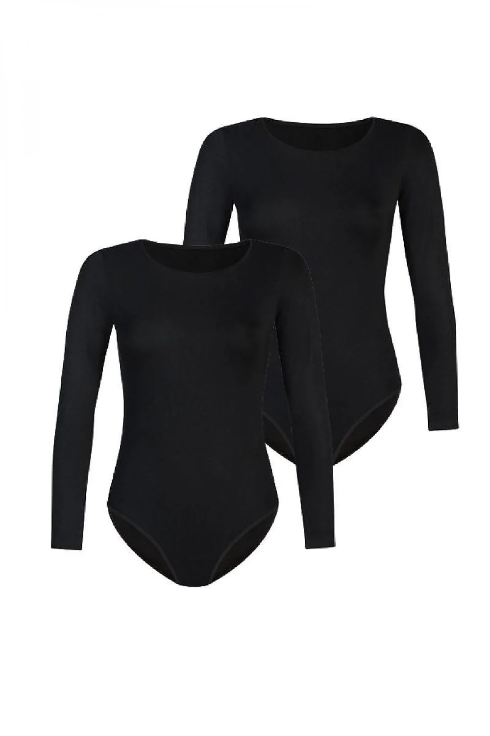 Body Teyli pour femme en viscose manches longues encolure ronde fermeture ajustable style moderne noir