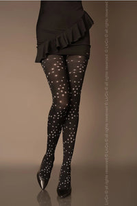 Collants noir nylon chic étoiles lumineuses tendance hiver confort mode femme 80 DEN ajustés
