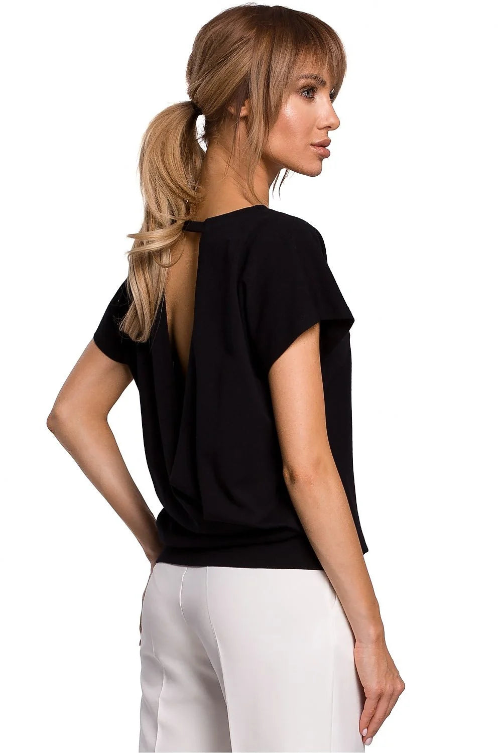chemisier femme coton élasthanne ample décontracté élégant vert kaki manches courtes encolure bateau épaules tombantes ourlet large fluide confortable
