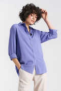 Chemise manche longue Nife couleur lavande tissu léger coupe ample col classique finitions impeccables