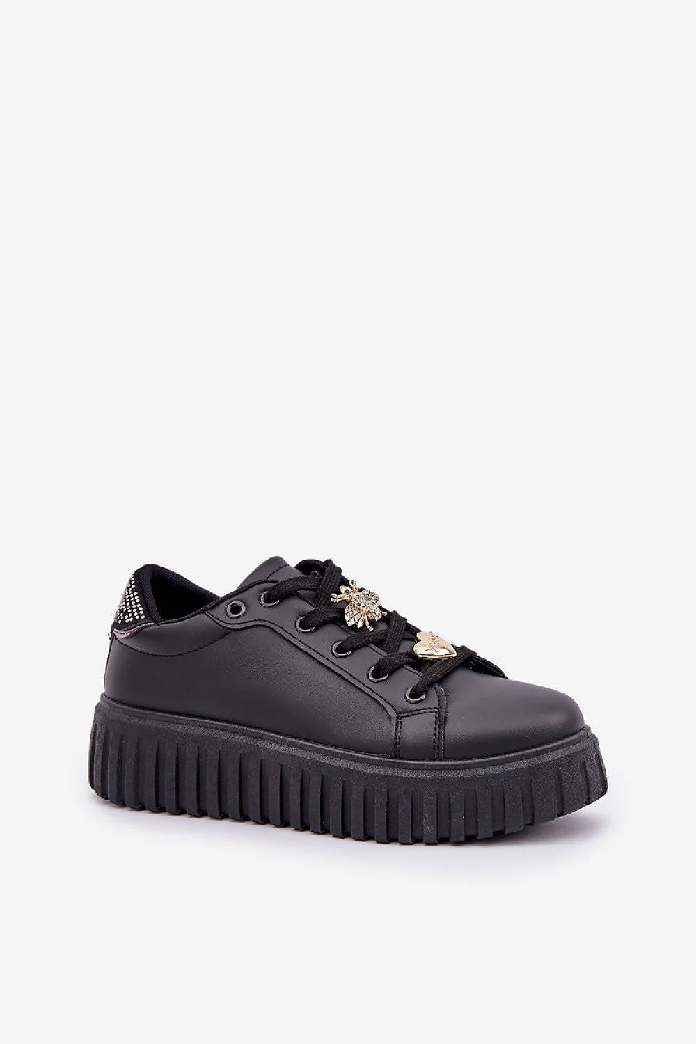 Chaussures de sport à plateforme pour femme style moderne cuir synthétique badge doré occasion quotidienne