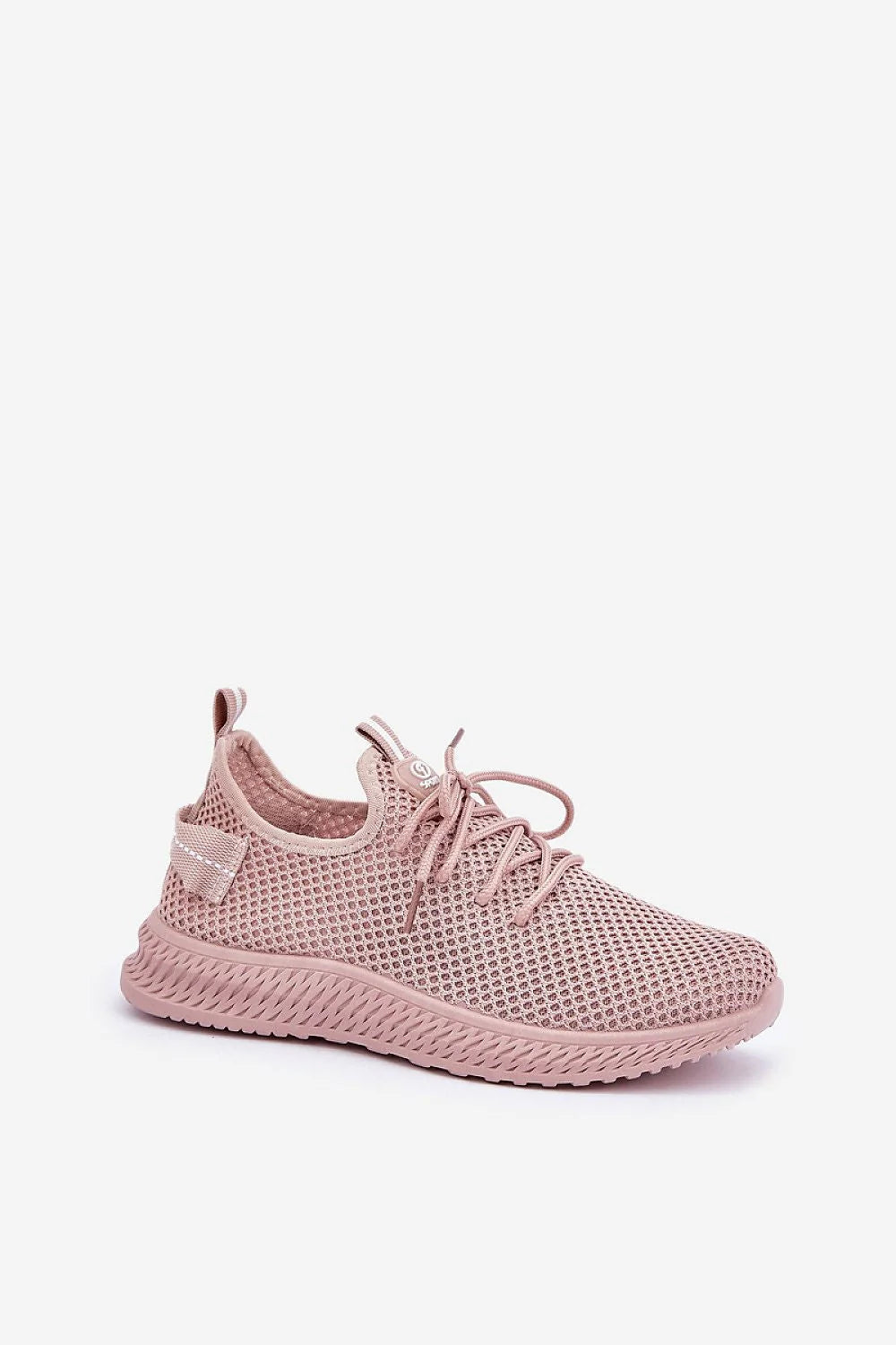 Chaussures de sport pour femmes en maille rose pâle slip-on semelle caoutchouc amorti confortable