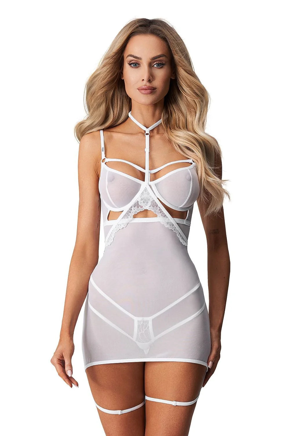 Nuisette sexy Obsessive sensuelle élégante dentelle mesh jarretelles bretelles ajustables décolleté audacieux femme occasions spéciales
