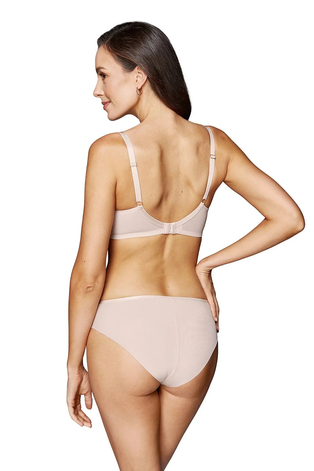 Ensemble lingerie féminine raffinée nude broderie tulle soutien-gorge armatures culotte échancrée classy lingerie femmes