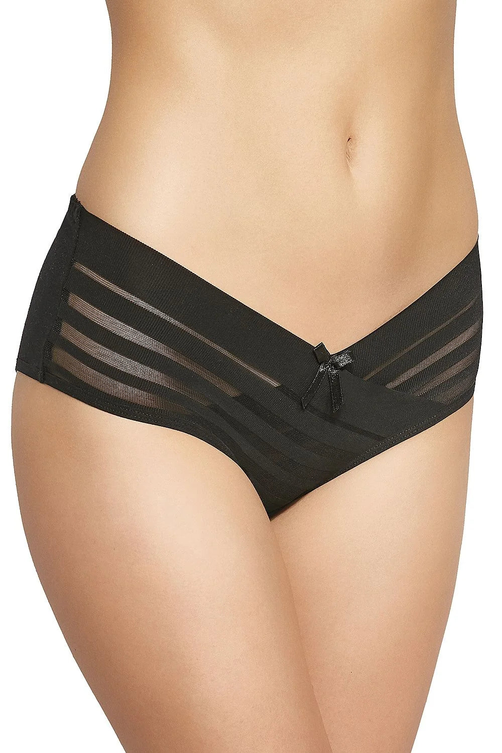 Culottes femmes élégantes modernes coupe basse maille transparente nœud noir confortable matière élasthanne nylon