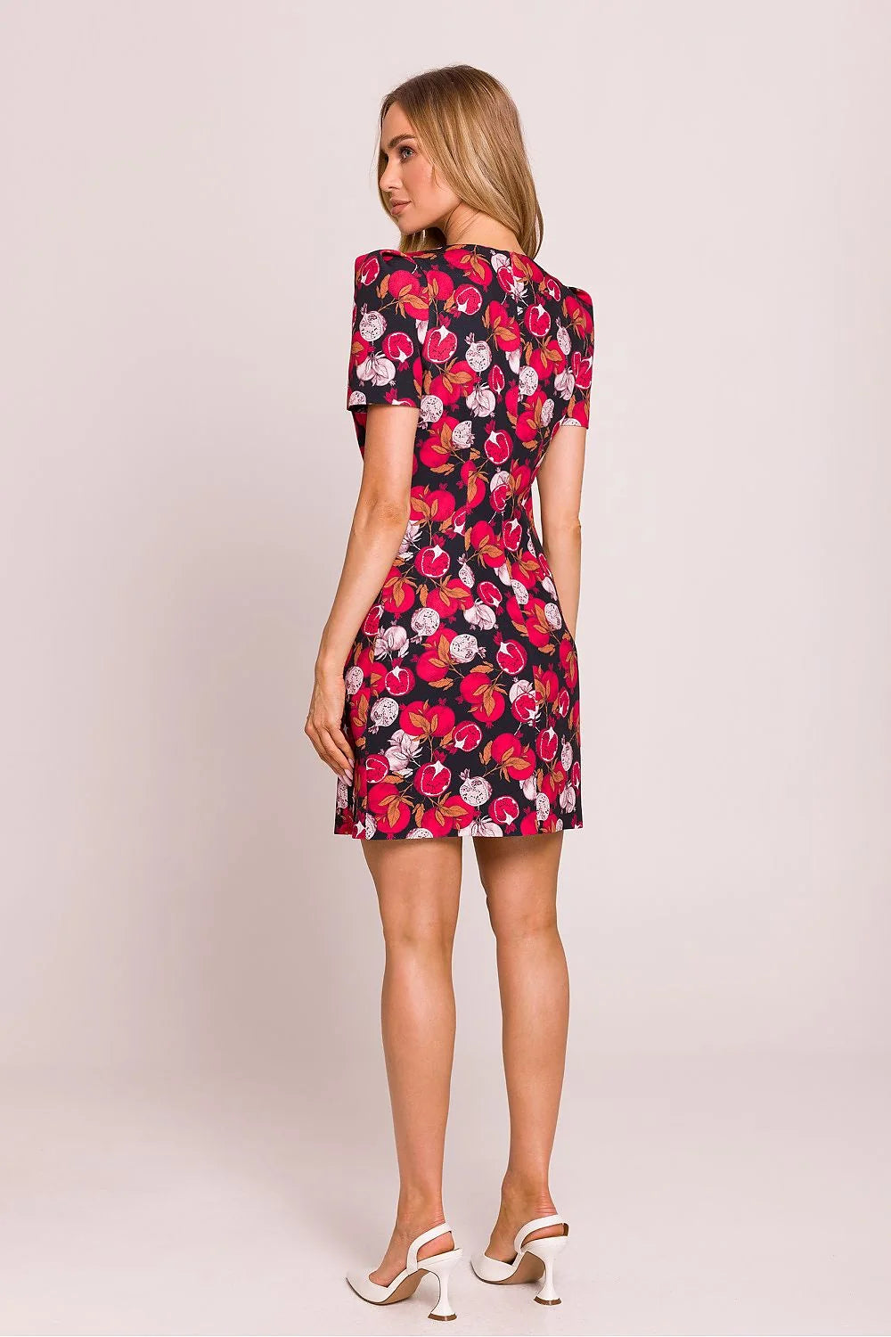 Robe de jour élégante pour femme avec motif floral taillée ajustable manches courtes Pologne