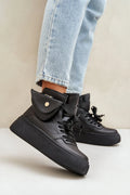 Chaussures de sport Step in style design moderne audacieux femmes baskets hautes simili cuir noir confort amorti plateforme massive
