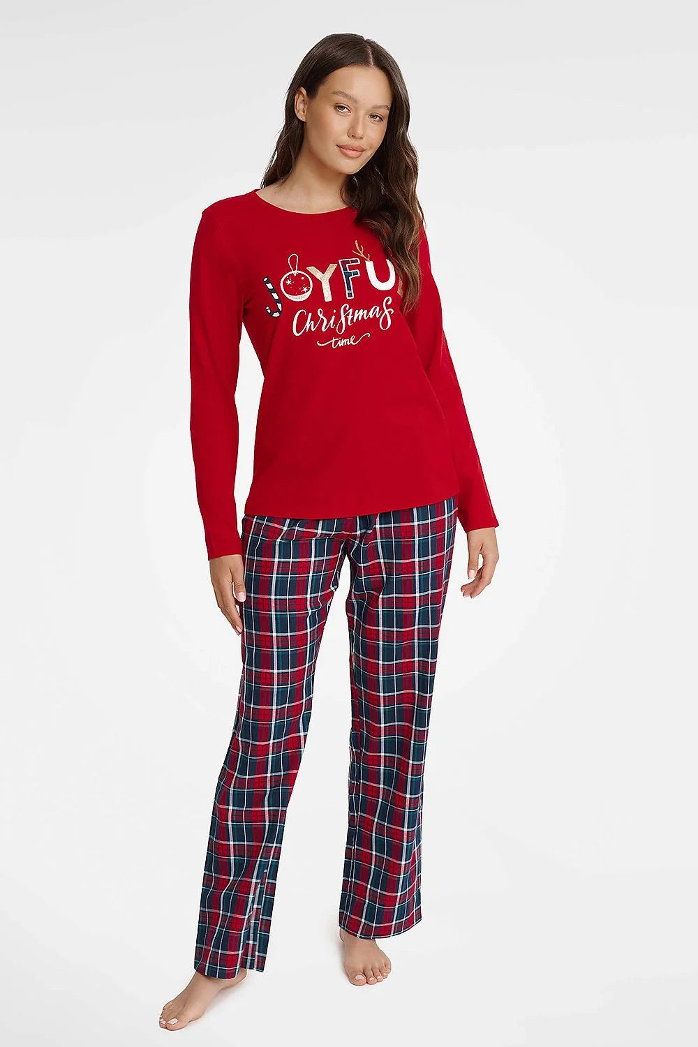 Pyjama Henderson femme pyjama Noël festif deux pièces coton doux style casual confort hiver