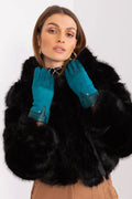 Gants élégants pour femmes en daim et cuir, bleu sarcelle, design classique, doux, hypoallergéniques, pour hiver, occasionnels, modernes