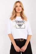 T-shirt femme style décontracté motif artistique cœur dentelle doré FREE SPIRIT Kind Heart coton respirant manches courtes ample
