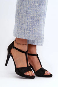 Sandales à talons stiletto Vinceza femmes style élégant matériau écologique couleur noire ajustement parfait occasions soirées réunions