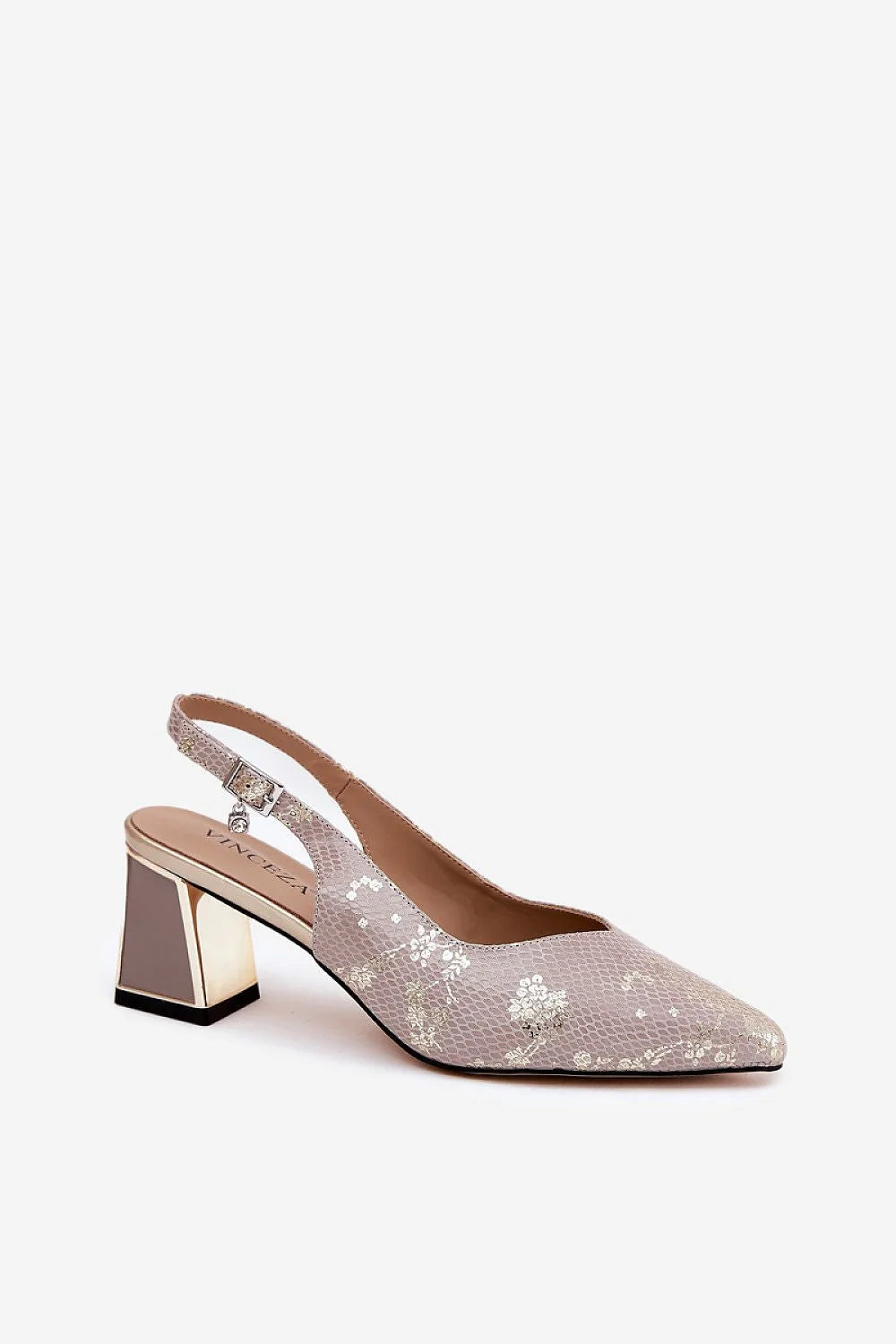 Sandales à talons Step in style élégance intemporelle talon moyen à haut boucle métallique style slingback femmes
